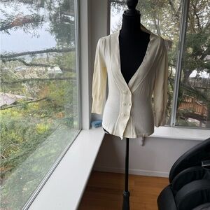 The Limited Cream Knit Cardigan, XS, 81% Cotton